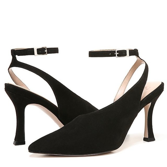 27 EDIT NATURALIZER Adelice Half D'orsay Pump In Black Suede - Picture 1 of 8
